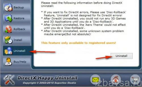 меню Happy Uninstall
