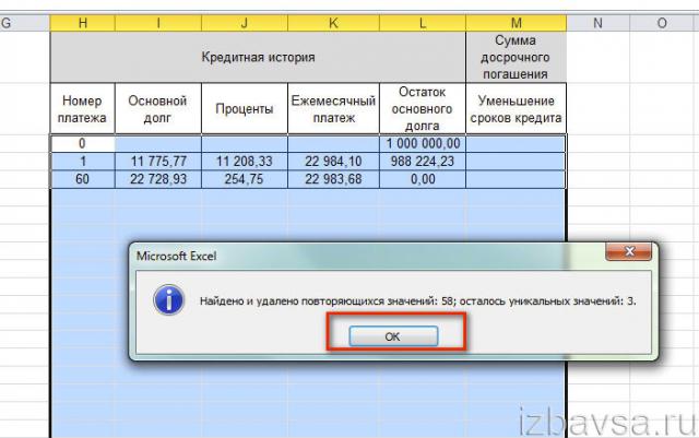 количество удалённых дублей
